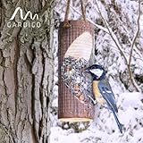 Gardigo Vogelfuttersäule Futterstation für Vogelfutter aus Holz natürlicher Futterspender - 5