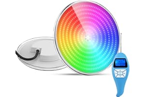 LyLmLe Foco LED Piscina PAR56 Relleno de Resin, 35W Lámpara LED Piscina RGB Multicolor Iluminación Empotrable con Control Remoto, Ángulo de haz de 140°, IP68 Impermeable 12V AC Bombilla Piscinas