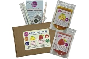 BUBBLE HEAVEN Fruity Mango with Strawberry Popping Bobas Bubble Tea Kit 3 to 6 Drinks