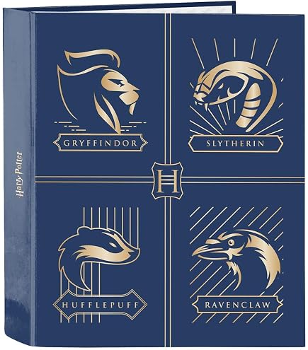 Classeur 4 Anneaux Harry Potter - Format 270x60x330mm - Couverture Rigide - Garantie 2 Ans