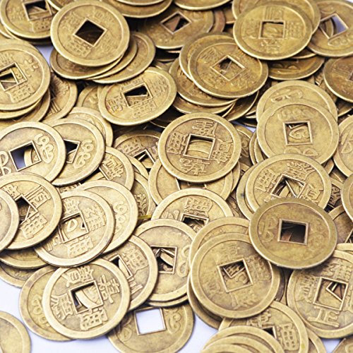 50 piezas Feng Shui I-Ching monedas fortuna moneda diámetro: 20 mm (cm 2,03) + bolsa de regalo SKU: Y1020