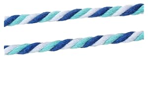 ‎SIAURA MATERIAL SiAura Material ® - 10m Schnur aus Baumwolle, 5mm dick, blau-weiß gestreift