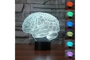 JINSON WELL 3d il cervello umano lampada la Illusion luce notturna, 7 cambia colore Touch Switch tavolo scrivania lampade decorazione regalo di natale perfetto con acrilico