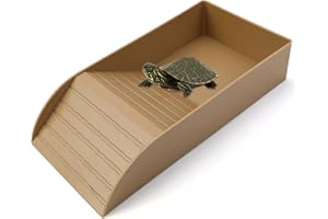 KXVXXV Schildkröten Wasserbecken mit Kletterrampe 30.5 * 14.9 * 6 cm für kleine Schildkröten Schildkröten Zubehör für Reptilientanks Aquariumkäfigzubehör für Reptilien und Amphibien