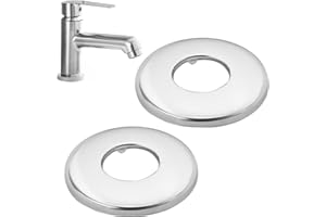 GEU 2 Pcs Radiator Pipe Covers Chrome 26mm Shower Pipe Cover G3/4 Chrome Tap Covers Collar Valve Pipe Cover Decorative Faucet Trim for Bathroom Kitchen Shower Pipe Wall Hole
