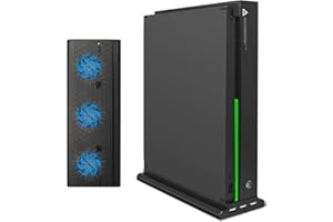 FASTSNAIL Compatible with Xbox One X Cooling Fan, Vertical Stand Compatible with Xbox One X with Cooler,3 USB Ports and a Light Bar (Only for Xbox one X)