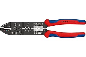 KNIPEX Crimpzange auf SB-Karte schwarz lackiert mit Mehrkomponenten-Hüllen 240 mm, 97 32 240 SB