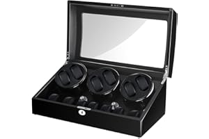Siremig Remontoir à Montres Automatique, 6 Watch Winders avec Moteur Silencieux, Remontoir à Montres Ecrins pour Montres Automatiques