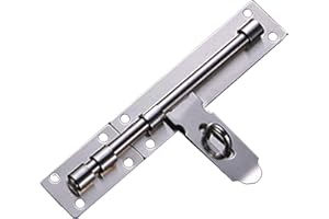 Bustlwor Rygiel do drzwi bezpieczeństwa ze stali nierdzewnej, zamek rygielowy, łatwy montaż, nadaje się do bram wewnętrznych i zewnętrznych w ogrodach, garażach (33,33 cm)