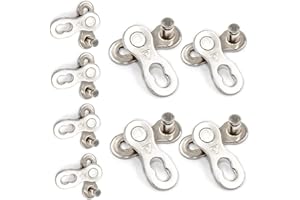 Qiwenr 8Pcs EslabóN Cadena Bicicleta Conector Cadena La Bicicleta,Cadena De LiberacióN RáPida Bicicleta Cadena De Bicicleta Enlace,EslabóN De Cadena De Bicicleta Eslabones Cadena Bicicleta (Plata)