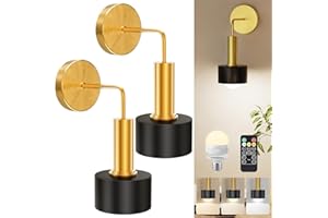 LGMCF Battery Operated Wall Sconce Set, Rechargeable Wall Lights with 5000mAh Dimmable Detachable Charging Bulbs & Remote, 3 Color Temperature Wireless Wall Lights for Bedroom Living Room Hallway