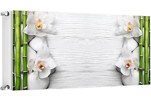 ‎TMK ARTDEKO TMK ArtDeko Heizkörperabdeckung Magnetisch Dekorativer Sichtschutz Energiesparend 120x60 Magnet Heizkörperabdeckung, Heizkörperverkleidung, Bambus Blume