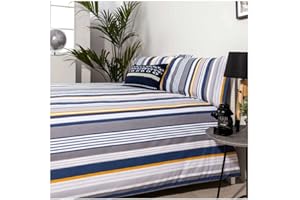 COTTON ARTean Funda Nórdica ORISOL 50% algodón 50% poliéster Cierre con Botones Funda de edredón para Cama de 150 (240x220 cm) +2 Fundas de Almohada (45 X 85 cm) Color Blanco y Gris