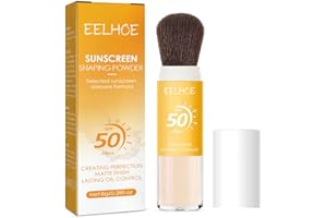 SALUCIA Mineral Sunscreen Setting Powder, Powder Sunscreen SPF 50, Oil Control Natural Matte Finish, Lasting Lightweight Breathable, Mineral Brush Powder with Brush (1 Stück)