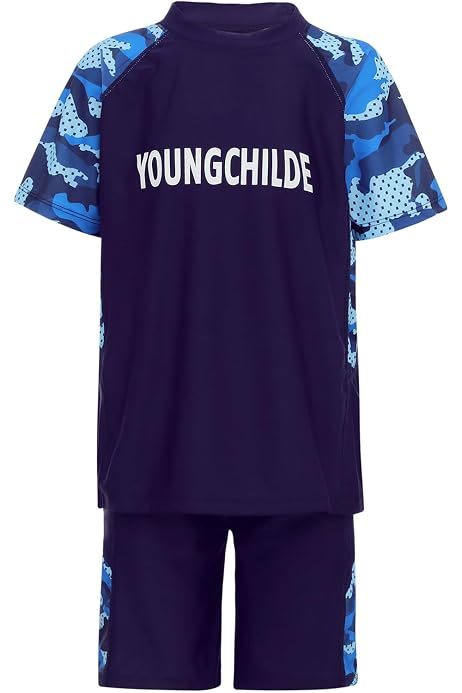 Maillot De Bain Dinosaure Enfant 2 Pièces - Anti-UV - Bébé 1 An - Rashguard + Short