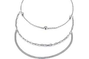 hoduar Luxuriöse Edelstahl-Fußkettchen für Damen - Verstellbar Wasserfeste, lichtechte zierliche Herz-Knöchel-Armbänder in Silber und Gold - Eleganter Schmuck für Frauen