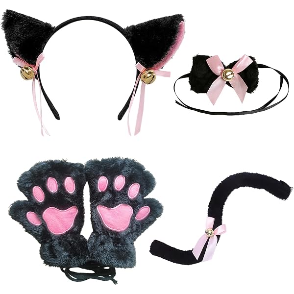 Set Chat Noir Adulte – Serre-Tête Oreilles de Chat & Queue Noire Set Chat Noir Adulte – Serre-Tête Oreilles de Chat & Queue Noire