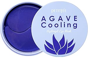 PETITFEE Agave Cooling, Máscara de Ojos de Hidrogel, Hidratante y Refrescante, Ideal para Reducir la Hinchazón y Calmar la Piel, 60 Piezas (30 Pares)