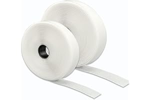 AXATY-(20mm x 8 Meter) Hook and Loop Tape-Double Sided Self Adhesive Tape-Nylon Sticky Back Tape Heavy Duty & Water Repellent/Resistant-for Home,Office & DIY Crafts- Strips (White, 20mm * 8 Meter)