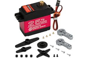 yusvwkj 25KG Digital Servo High Torque Full Metal Gear Waterproof for RC Car Crawler Robot Control Angle 180°