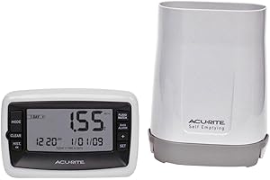 AcuRite Wireless Self-Emptying Digital Rain Gauge (00899), Multicolor