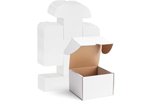 RLAVBL Boite Carton Expédition 15.3x15.3x10.2 cm, Lot de 25 Boites Carton en Blanche