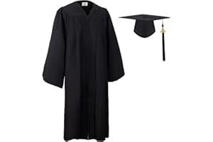 GradClassical Unisex Matte Graduation Gown Cap Tassel Set 2024 for High School and Bachelor