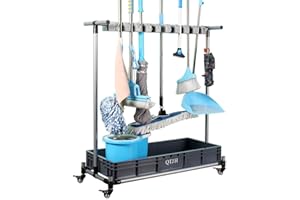 QTJH Strumento di pulizia, supporto per scopa portascope porta scope porta scope armadio carrello pulizie porta scopa