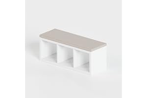 Sitzauflage für Kallax Regal 1x2, 1x3 und 1x4-4cm dickes Sitzkissen, Polster + waschbarer Bezug mit Reißverschluss - Ideal für Sitzbank im Flur & Kinderzimmer, in Grau oder Beige (111, Beige)