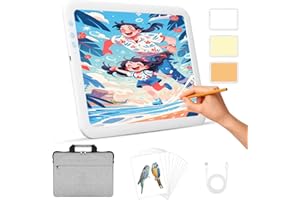 LUXJOYFUL A4 Rechargeable Light Pad with Bag Diamond Painting Light Box Super Bright Wireless Battery Powered Light Board Tracing Christmas Gifts for Diamond Painting/Sketching/Vinyl Weeding/Design