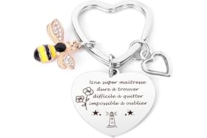 LXSAZP Cadeau Maitresse Porte Clef Maitresse Cadeau Noel Maitresse D'école Cadeau Maitresse D'école Fin D'année Cadeau Professeur Merci Cadeau Maitresse Noel Cadeaux Maitresse Cadeau Remerciement Original