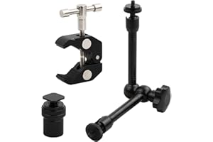 Suchoow 11 Inch Articulating Magic Arm with Super Clamp - Sturdy Mount for DSLR, GoPro, Monitor, LED Light, and Tripods
