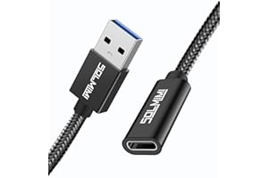 SOLMIMI USB C auf USB A Adapter C Buchse auf A Stecker Kabel für Smartphone, Handy, Tablet, Laptop, Notebook, Hub, Festplatte, U Stick, Kartenleser, Kopfhörer - 0.2m