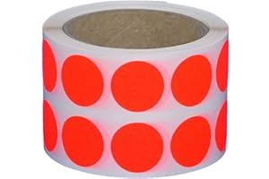 SIMHOA Markierungspunkte/Klebepunkte auf Rolle - Ø 20 mm - 1.000 Stück (Leuchtrot)