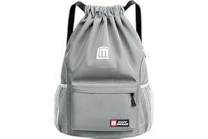 Eucomir Sacca Sportiva Palestra, Sacchetto Sportivo Con Tasche In Rete, Borsa Da Palestra In Nylon Impermeabile Con Coulisse Borsa Da Palestra Con Coulisse Con Cerniera Esterna