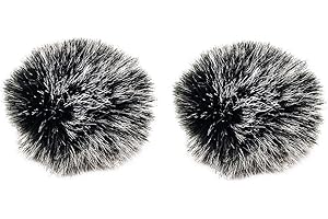 LUCYSTUDIO Lavalier Wind Muff 2 Pack Lapel Microphone Windscreen Muff Outdoor Furry Lav Windscreen Windproof Wind Screen (1cm)