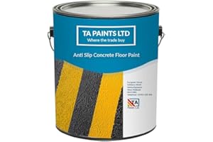 T A Paints Ltd Non Slip Floor Paint Multi Concrete Garage Steps Factory Floor Brick Stone Wood Metal Floors Packing may vary (2.5L Yellow BS 08 E 51)