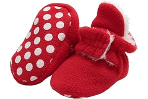 EDOTON Unisex Buty zimowe dla noworodków, ciepłe, w paski, antypoślizgowa podeszwa, miękka i regulowana skarpeta