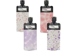 ASTRALONG 4 Pezzi Flaconi da Viaggio, 90ml Sacchetto di Imballaggio Vuoto in Plastica, Riutilizzabili Bottiglie da Viaggio, Kit Viaggio Liquidi per Lozione Shampoo Crema Viso Liquidi (B)