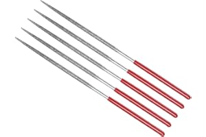 CoCud Lime à Aiguille Revêtue de Diamant | Grain 150, Queue de 2 mm, Longueur de 100 mm | Outil d'Affûtage de Lime Ronde Revêtue de Diamant - (pour Métal, Verre, Pierre), 5 Pièces