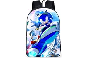 IQEPXTGO Sonic Rucksack Cartoons Schwarz Hohe Kapazität Backpack Boys Girls Teenagers Kinder Schultasche Bookbag Laptop Für Jungen Mädchen Für Sport, Reisen, Schule Und Arbeit Business Reisen（B）