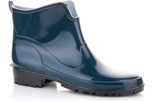 Lemigo Bottes en Caoutchouc Cheville Pour Femmes Bottes de Pluie Courtes Elke