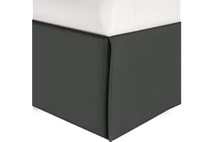 Elegant Comfort 1-teiliger Solider Bettrock, Fadenzahl 1500, ägyptische Qualität, minimalistisches Design mit modernem Look, pflegeleicht, Knitter- und schmutzabweisend, Bettvolant, Queensize, Stormy