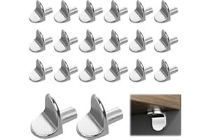 HEIZHU 20 Pcs 5mm Shelf Support Pegs,L-Shaped Shelf Support Pegs,Cupboard Shelf Pegs,Wardrobe Shelf Pegs,for Kitchen Bookcases Closets Cabinets