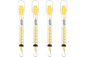 IPLUSMILE Dual Labeled Scale 4Pcs Spring Scale Newton Meter Spring Scale Portable Mechanical Tubular Hanging Scale Cylinder with Hook for Teachers Students 2.5kg Spring Scale Set