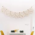 FOCCTS Wall Hanging Tapestry Bohemian Macrame Woven Handmade Cotton Rope Home Decor Craft Christmas Birthday Presents, 110 x 20cm
