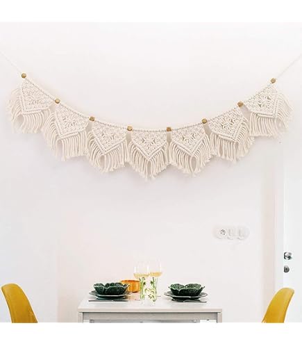 Tenture Murale Macramé Boho Chic - Fait Main En Coton, Décoration Chambre, Salon, Attrape-rêves, Cadeau Déco
