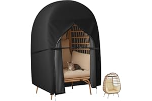 joomie Patio Egg Chair Cover Waterproof Heavy Duty Outdoor Swing Egg Chair Cover with Zipper UV Resistant All Weather Protection for Rattan Egg Swing Chair 190x115CM Durable Furniture Cover