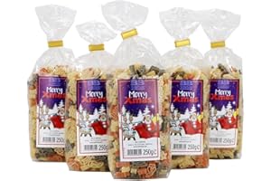 ‎BULL & BEAR Bull & Bear Weihnachtsnudeln im Geschenkset, 5x 250 g Festliche Motivnudeln, aus Hartweizengrieß, handgefertigt in Deutschland
