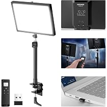 Panneau LED NEEWER GL1 Pro Pour Streaming - CRI97+, Contrôle Via APP - Compatible Elgato Stream Deck - Support à Pince Réglable - Éclairage Doux Et Diffus